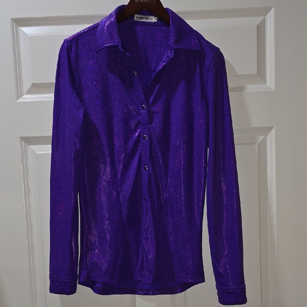 Ranch Dress'n Purple Sparkle Performance Rodeo Shirt